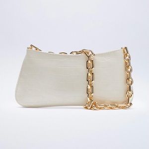 ZARA Chain Strap Animal Embossed Shoulder Bag
